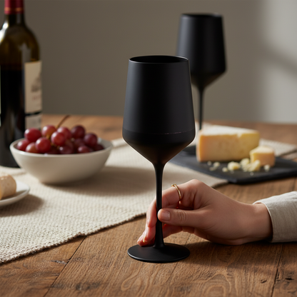 Black Matt Wine Glass