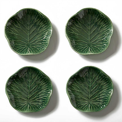 Lotus Leaf Ceramic Appetizer Plates - Set of 4